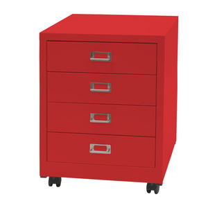 Rollcontainer JAM-L49 Aktenschrank Metall 55x40x41cm 4 Schubladen