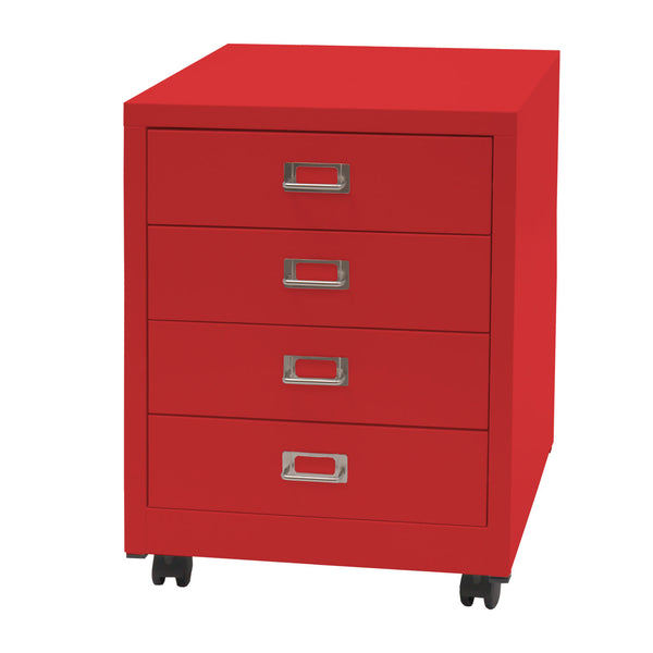 Rollcontainer JAM-L49 Aktenschrank Metall 55x40x41cm 4 Schubladen