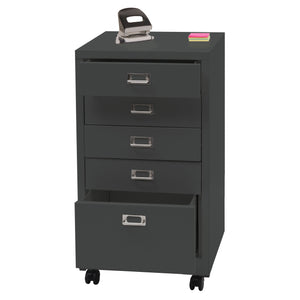 Rollcontainer JAM-L49 Aktenschrank Metall 75x40x41cm 5 Schubladen