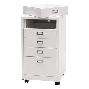 Rollcontainer JAM-L49 Aktenschrank Metall 75x40x41cm 5 Schubladen