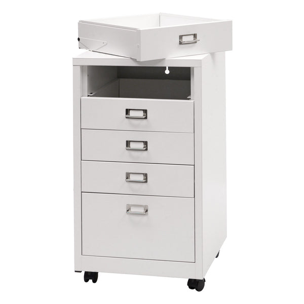 Rollcontainer JAM-L49 Aktenschrank Metall 75x40x41cm 5 Schubladen