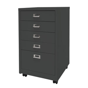 Rollcontainer JAM-L49 Aktenschrank Metall 75x40x41cm 5 Schubladen