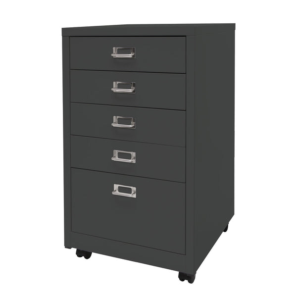 Rollcontainer JAM-L49 Aktenschrank Metall 75x40x41cm 5 Schubladen