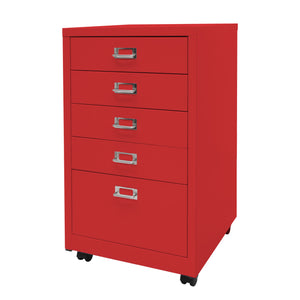 Rollcontainer JAM-L49 Aktenschrank Metall 75x40x41cm 5 Schubladen