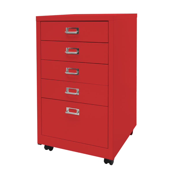 Rollcontainer JAM-L49 Aktenschrank Metall 75x40x41cm 5 Schubladen