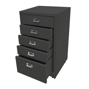 Rollcontainer JAM-L49 Aktenschrank Metall 75x40x41cm 5 Schubladen