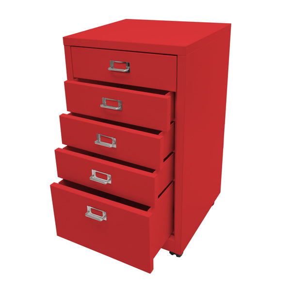 Rollcontainer JAM-L49 Aktenschrank Metall 75x40x41cm 5 Schubladen