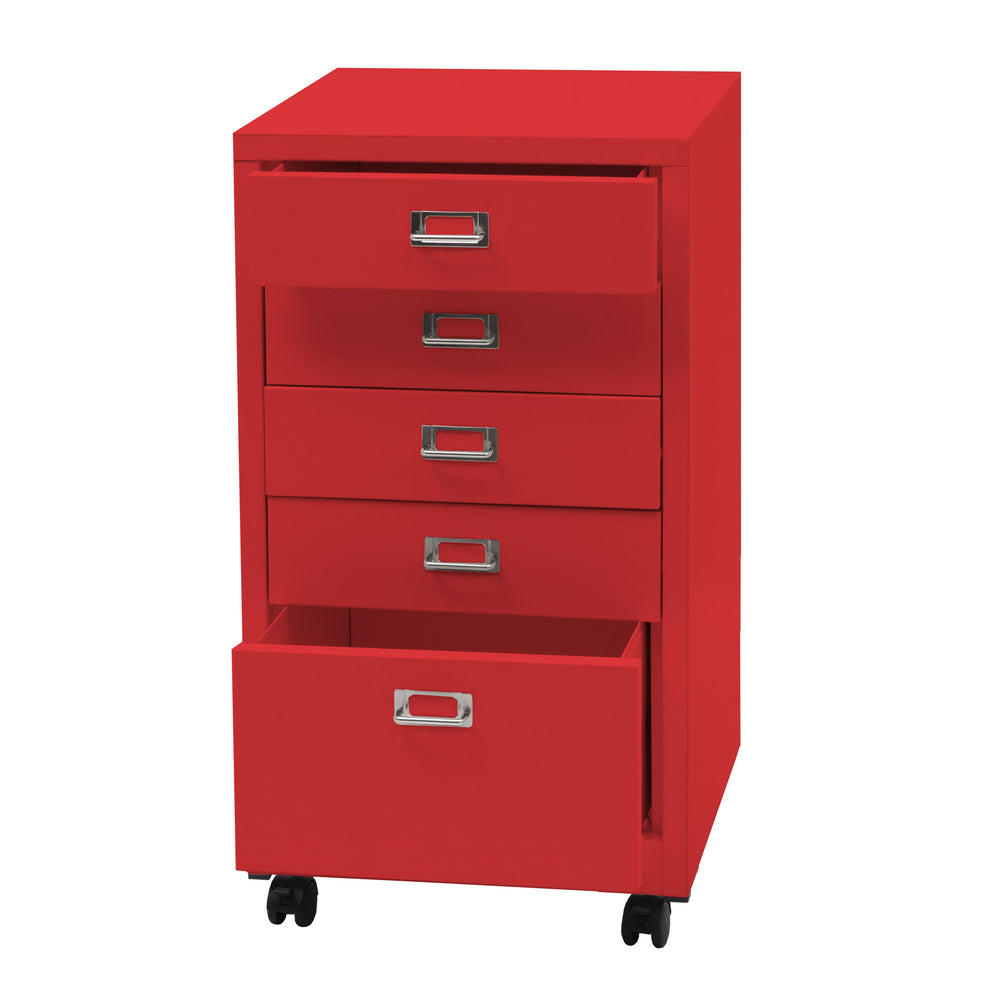 Rollcontainer JAM-L49 Aktenschrank Metall 75x40x41cm 5 Schubladen