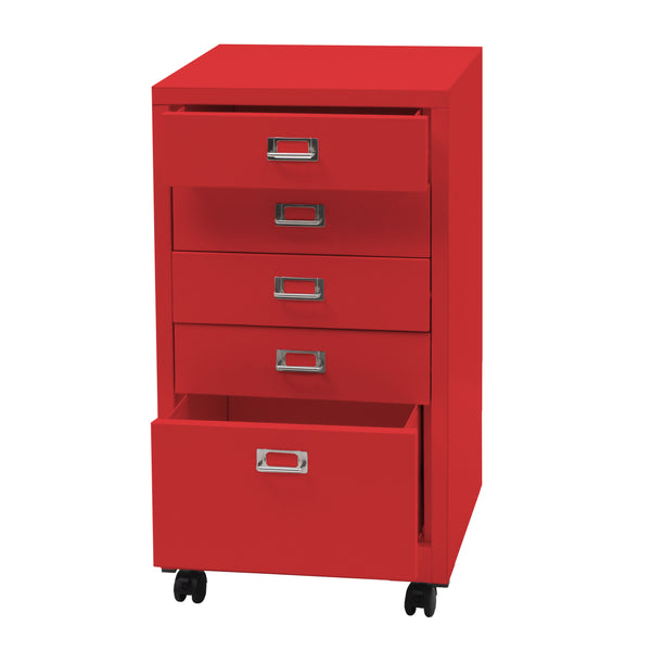Rollcontainer JAM-L49 Aktenschrank Metall 75x40x41cm 5 Schubladen