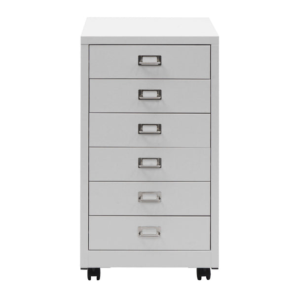 Rollcontainer JAM-L49 Aktenschrank Metall 75x40x41cm 6 Schubladen