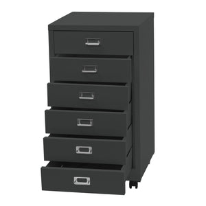 Rollcontainer JAM-L49 Aktenschrank Metall 75x40x41cm 6 Schubladen