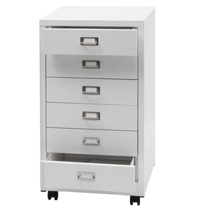 Rollcontainer JAM-L49 Aktenschrank Metall 75x40x41cm 6 Schubladen