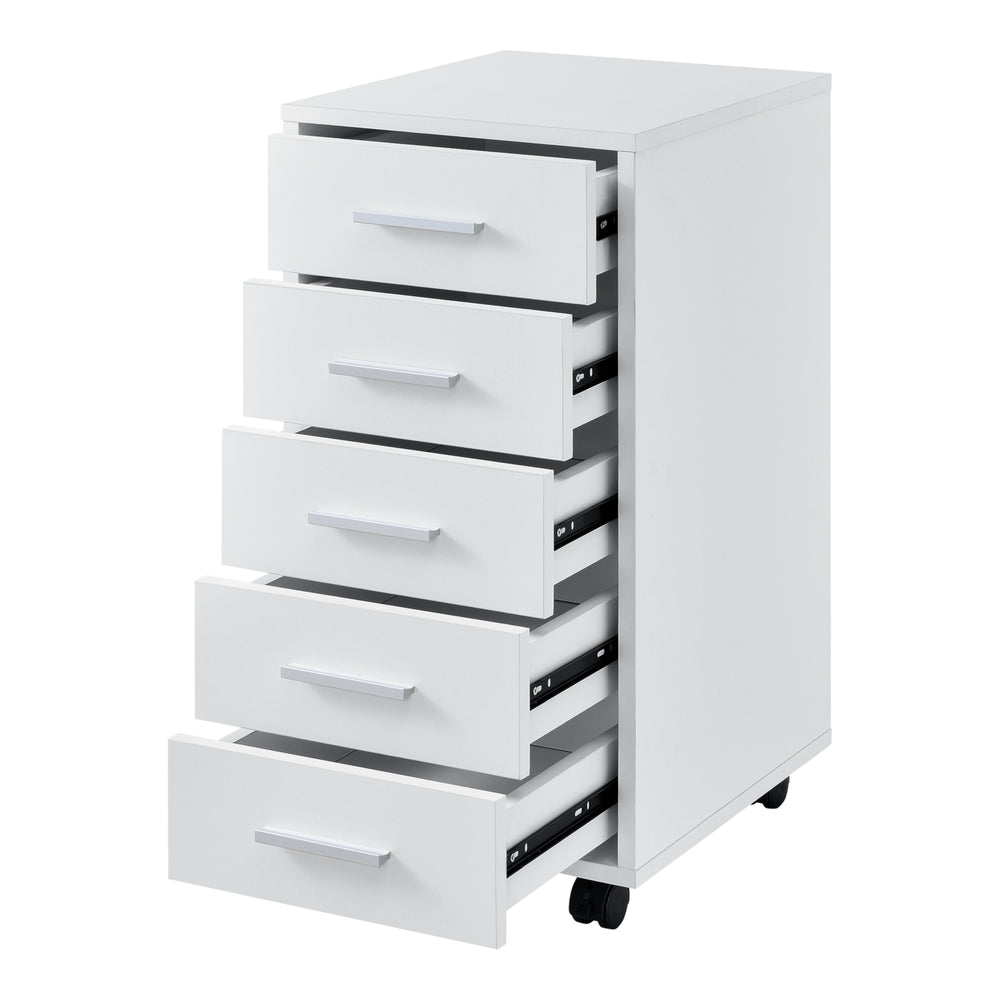 Stockholm rolling container 63x33x38cm with 5 drawers, white