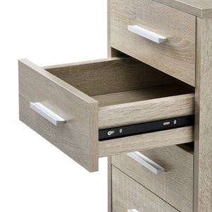 Rollcontainer Stockholm 63x33x38cm mit 5 Schubladen Eiche