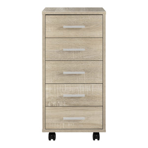 Rollcontainer Stockholm 63x33x38cm mit 5 Schubladen Eiche