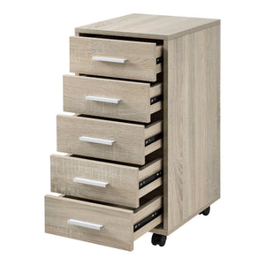 Rollcontainer Stockholm 63x33x38cm mit 5 Schubladen Eiche