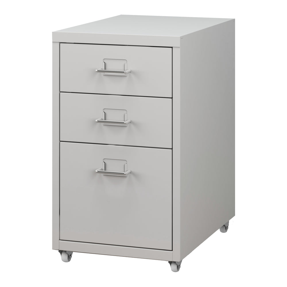 Kökar steel rolling container with 3 drawers, white