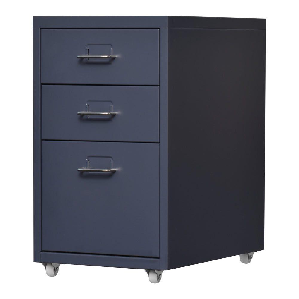 Kökar steel rolling container with 3 drawers, grey