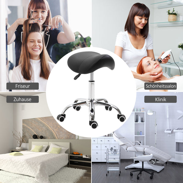 Rollhocker Sattelhocker Praxishocker 49-61cm schwarz