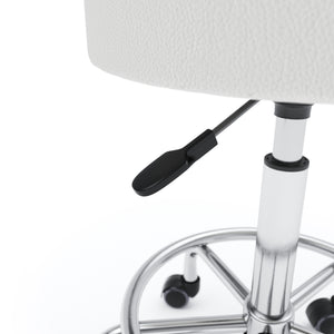 Rollhocker mit Rückenlehne SANDY weiss