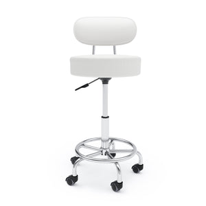 Rollhocker mit Rückenlehne SANDY weiss