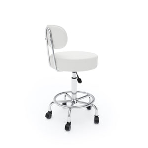 Rollhocker mit Rückenlehne SANDY weiss