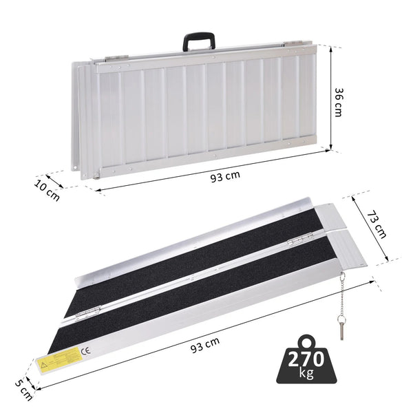 Rollstuhlrampe Auffahrrampe Faltbar 93x73cm