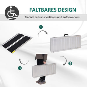 Rollstuhlrampe Auffahrrampe Faltbar 93x73cm