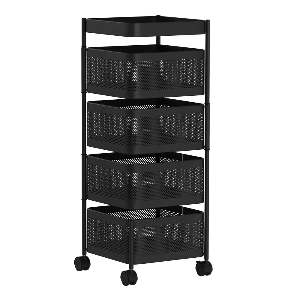 Rollwagen MOSIR 5 Etagen 27 x 27 x 72 cm schwarz