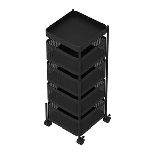 Rollwagen MOSIR 5 Etagen 27 x 27 x 72 cm schwarz