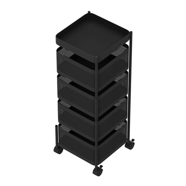 Rollwagen MOSIR 5 Etagen 27 x 27 x 72 cm schwarz
