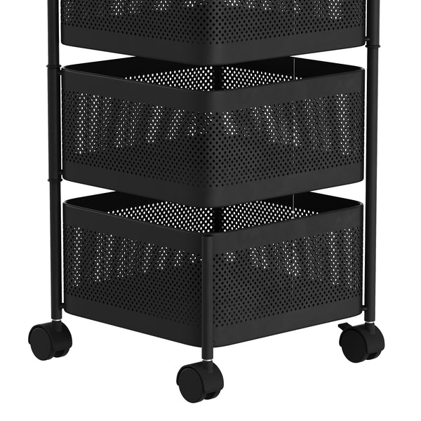 Rollwagen MOSIR 5 Etagen 27 x 27 x 72 cm schwarz
