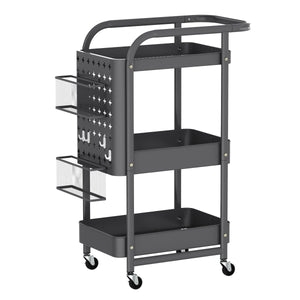 Rollwagen STEVEN 3 Etagen 30 x 49 x 74 cm anthrazit