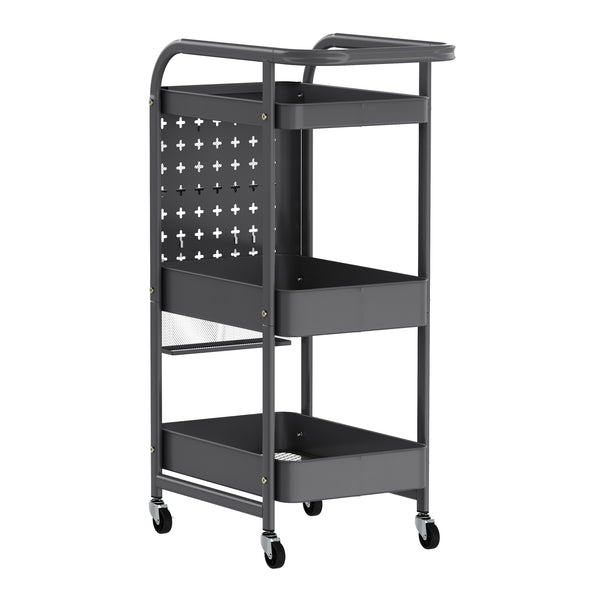 Rollwagen STEVEN 3 Etagen 30 x 49 x 74 cm anthrazit