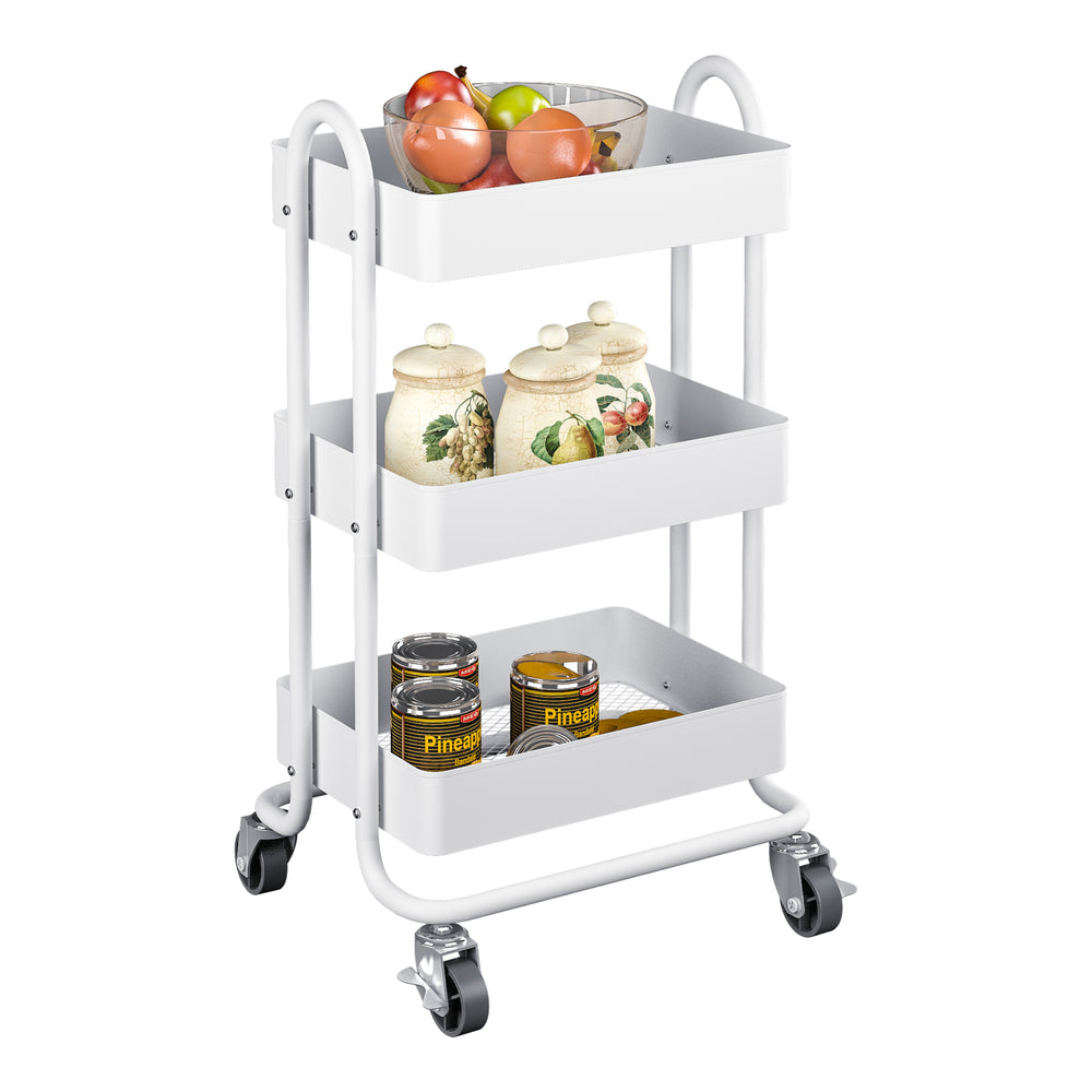 Carrello da cucina Pyhäntä 78,5x46x35cm acciaio bianco