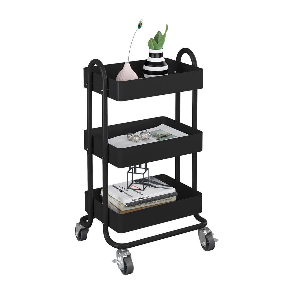 Carrello da cucina Pyhäntä 78,5x46x35cm acciaio nero