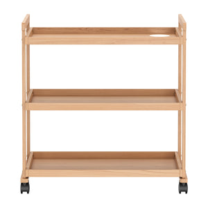 Rollwagen für Malutensilien Holz mit 3 Ablagen 78 x 42 x 88 cm natur