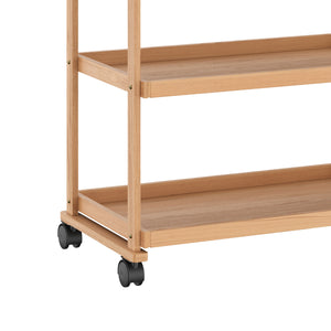 Rollwagen für Malutensilien Holz mit 3 Ablagen 78 x 42 x 88 cm natur