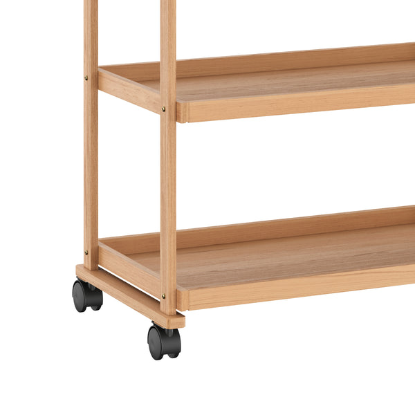 Rollwagen für Malutensilien Holz mit 3 Ablagen 78 x 42 x 88 cm natur
