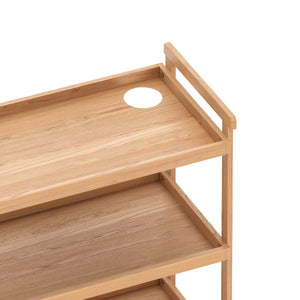 Rollwagen für Malutensilien Holz mit 3 Ablagen 78 x 42 x 88 cm natur