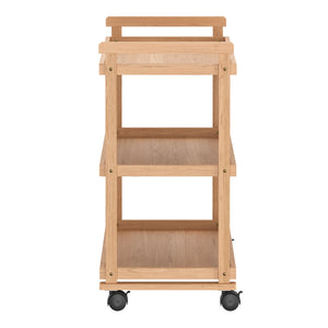 Rollwagen für Malutensilien Holz mit 3 Ablagen 78 x 42 x 88 cm natur