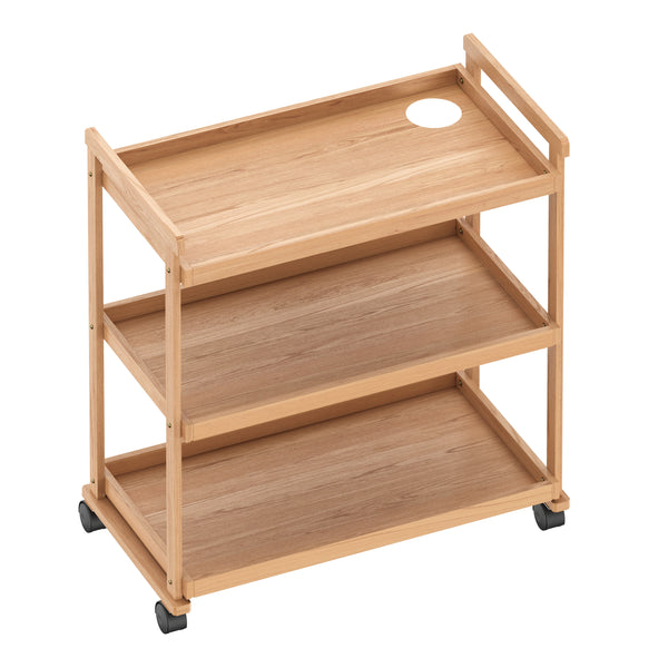 Rollwagen für Malutensilien Holz mit 3 Ablagen 78 x 42 x 88 cm natur