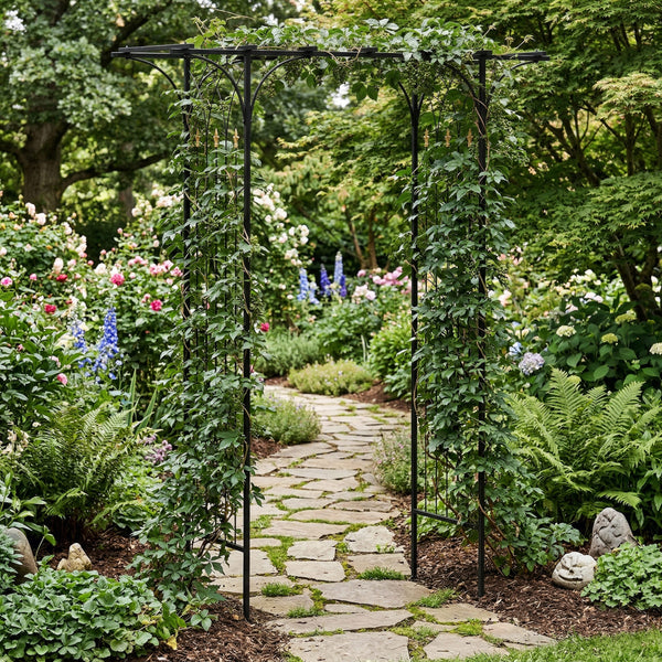 Rosenbogen Pergola 181 x 233 cm schwarz
