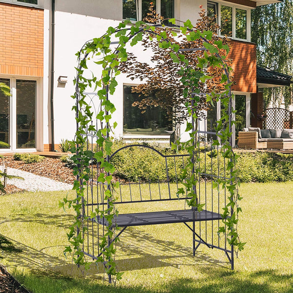 Rosenbogen Gartenbank Rankhilfe Metall 203cm