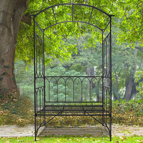 Rosenbogen Gartenbank Rankhilfe Metall 203cm