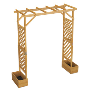 Arco per rose in legno con fioriera 208 x 220 cm