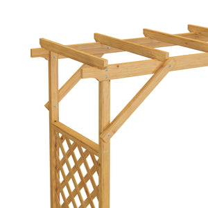 Arco per rose in legno con fioriera 208 x 220 cm