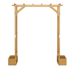 Arco per rose in legno con fioriera 208 x 220 cm