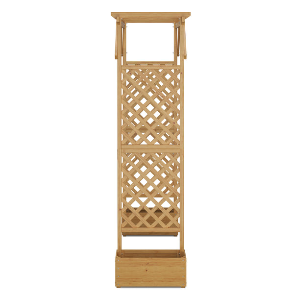 Arco per rose in legno con fioriera 208 x 220 cm