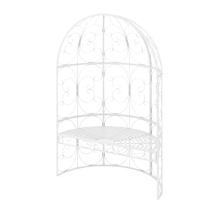 Halbpavillon mit Sitzbank YVETTE 120 x 178 cm weiss